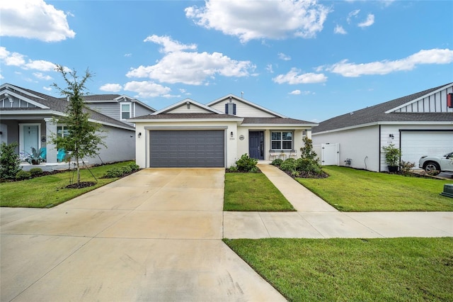 7224 SW 61st Pl, Ocala, FL 34474 - ranch-style home with a front yard, an attached garage, driveway, and stucco siding