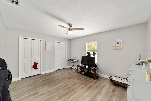 11 SE Fir Trail Trak, Ocala, FL 34472 - interior space featuring light wood-style floors, a ceiling fan, and baseboards