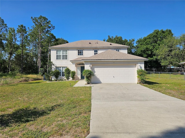 18 Fir Trail Dr, Ocala, FL 34472 - traditional-style home with driveway, a garage, and stucco siding