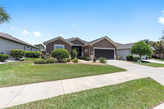 7333 SW 98th Ct, Ocala, FL 34481 - single story home featuring an attached garage, driveway, a front lawn, and stucco siding