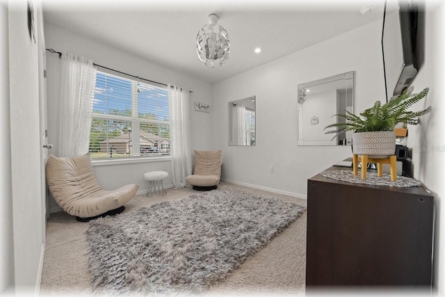 96 Hickory Crse, Ocala, FL 34472 - living area with carpet, recessed lighting, and a chandelier