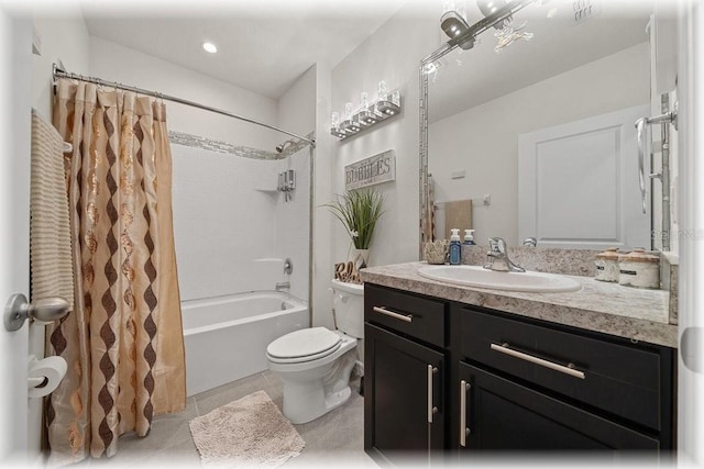 96 Hickory Crse, Ocala, FL 34472 - bathroom with vanity, shower / bath combo with shower curtain, and tile patterned floors