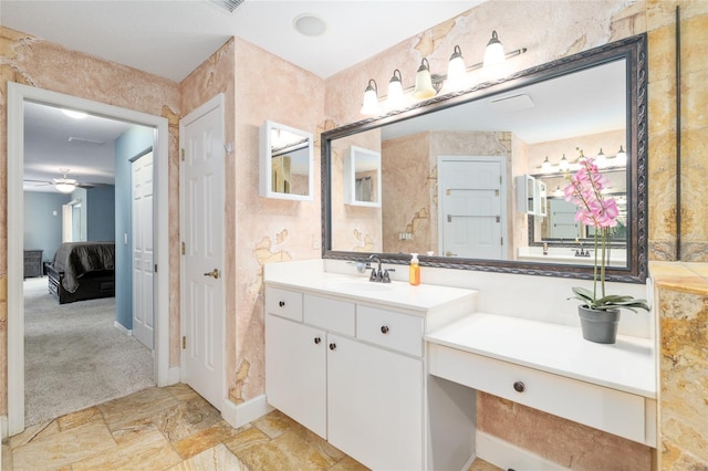 12495 SW 66th St, Ocala, FL 34481 - ensuite bathroom featuring vanity and ceiling fan