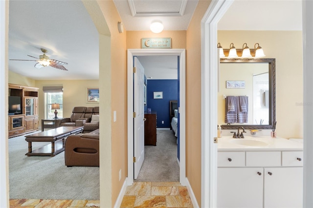 12495 SW 66th St, Ocala, FL 34481 - bathroom featuring vanity and a ceiling fan