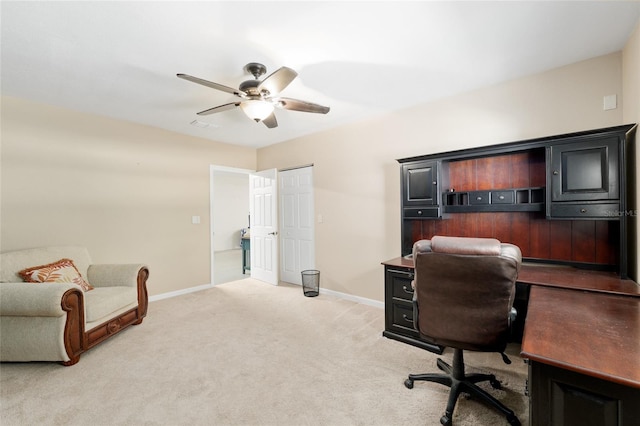 12495 SW 66th St, Ocala, FL 34481 - office featuring a ceiling fan, carpet, and baseboards