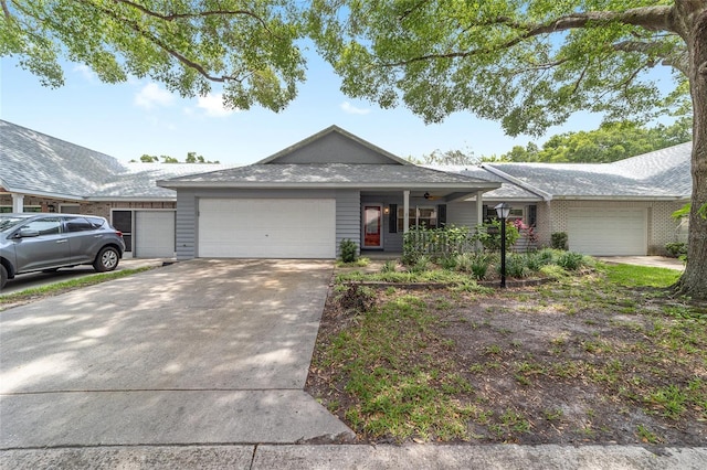 8745 SW 92nd St Unit B, Ocala, FL 34481 - ranch-style home featuring a garage, a porch, and concrete driveway