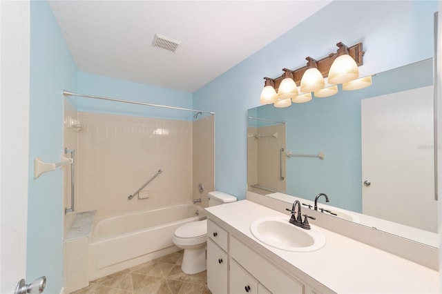8745 SW 92nd St Unit B, Ocala, FL 34481 - full bath with shower / bath combination, vanity, toilet, and tile patterned floors