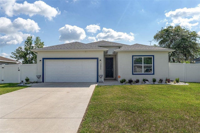 14055 SW 30th Terrace Rd, Ocala, FL 34473 - view of front of property featuring driveway, a garage, stucco siding, and a gate