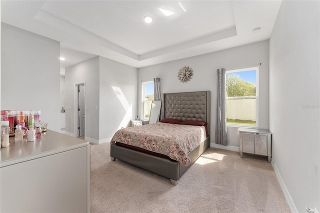 14055 SW 30th Terrace Rd, Ocala, FL 34473 - bedroom featuring a raised ceiling, carpet floors, baseboards, and recessed lighting