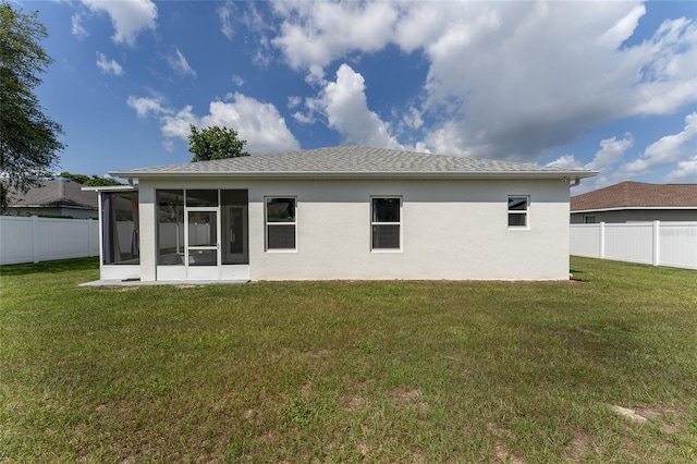14055 SW 30th Terrace Rd, Ocala, FL 34473 - back of house with a sunroom and stucco siding