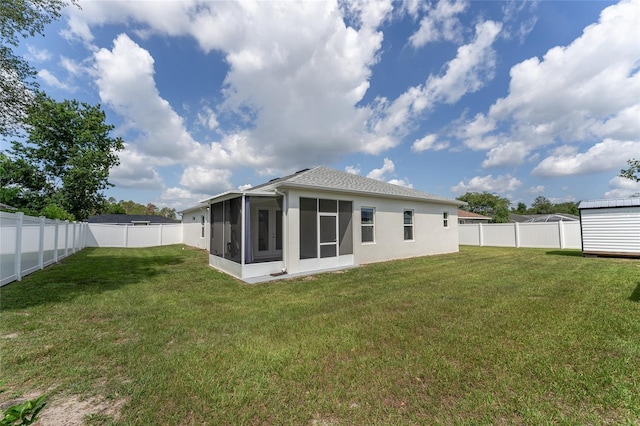 14055 SW 30th Terrace Rd, Ocala, FL 34473 - back of property featuring a sunroom and stucco siding