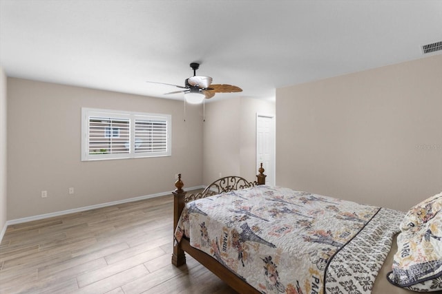 14481 SW 112th Cir, Dunnellon, FL 34432 - bedroom with wood finished floors, baseboards, and ceiling fan