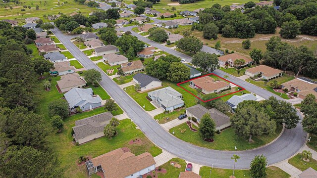 9891 SE 138th Loop, Summerfield, FL 34491 - aerial view of residential area with property parcel outlined