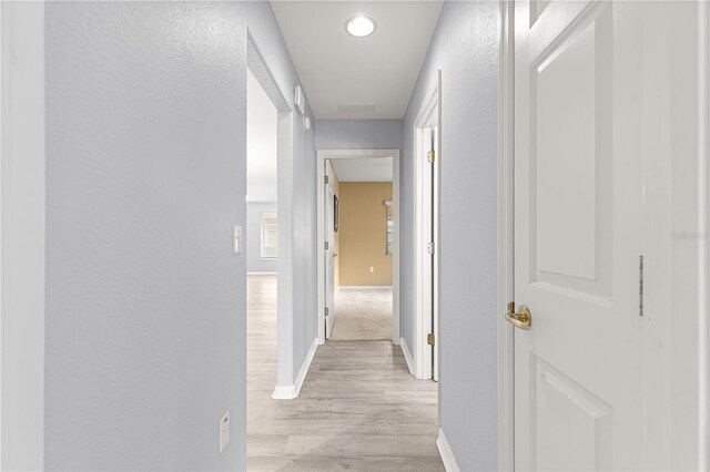 9891 SE 138th Loop, Summerfield, FL 34491 - corridor with light wood finished floors, baseboards, and a textured wall