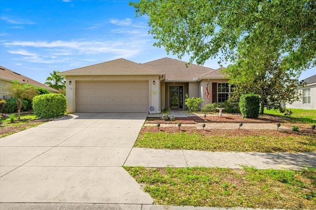 4225 SW 57th Ave, Ocala, FL 34474 - ranch-style house featuring stucco siding, a garage, and driveway
