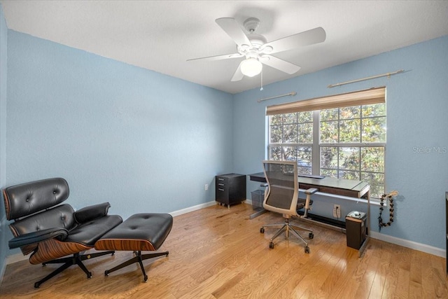 4225 SW 57th Ave, Ocala, FL 34474 - office featuring baseboards, wood finished floors, and ceiling fan