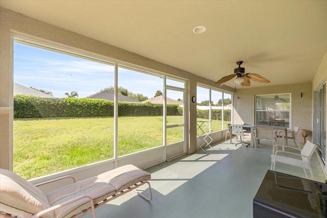 4225 SW 57th Ave, Ocala, FL 34474 - sunroom with a ceiling fan and outdoor dining space
