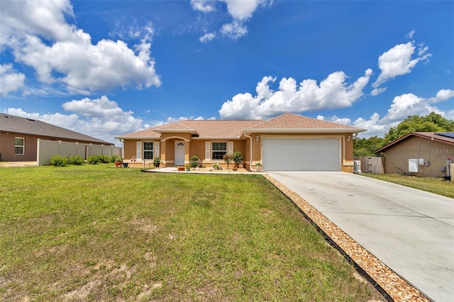 16969 SW 40th Cir, Ocala, FL 34473 - single story home with stucco siding, an attached garage, and concrete driveway