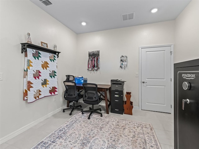 7206 SW 60th Ln, Ocala, FL 34474 - office space with light tile patterned flooring, baseboards, and recessed lighting