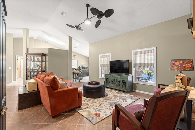 200 SE 145th St, Summerfield, FL 34491 - tiled living area featuring lofted ceiling and plenty of natural light