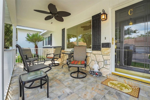 8785 SW 93rd Ln Unit C, Ocala, FL 34481 - porch featuring a ceiling fan