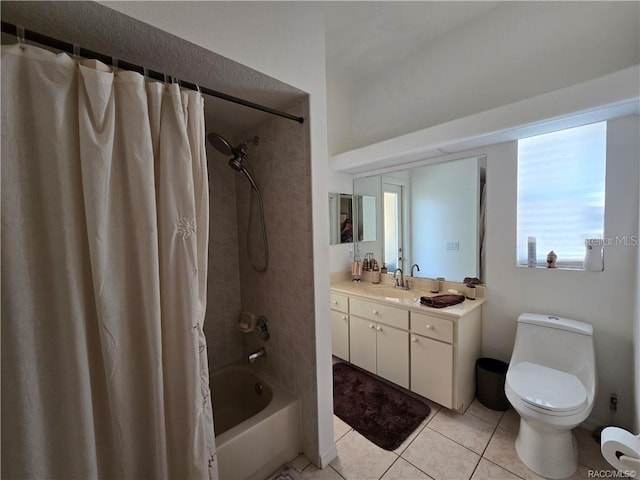 4710 W Mustang Blvd, Beverly Hills, FL 34465 - bathroom with vanity, tile patterned flooring, shower / tub combo, and toilet