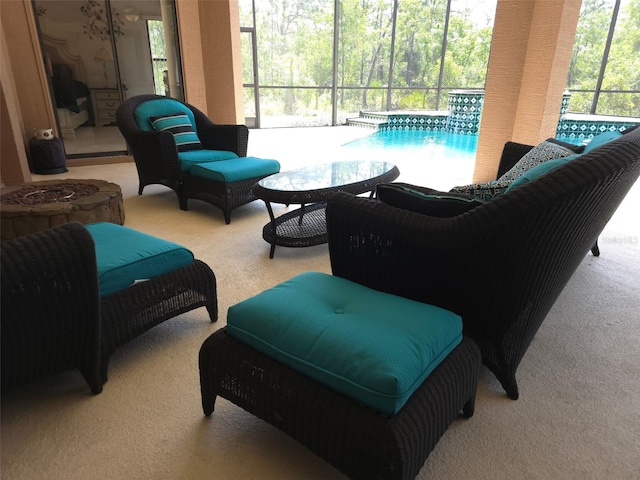 4710 W Mustang Blvd, Beverly Hills, FL 34465 - view of patio / terrace with a lanai and an outdoor pool