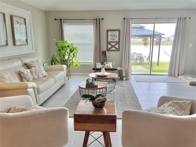 5667 SW 92nd Pl, Ocala, FL 34476 - living room with light tile patterned floors