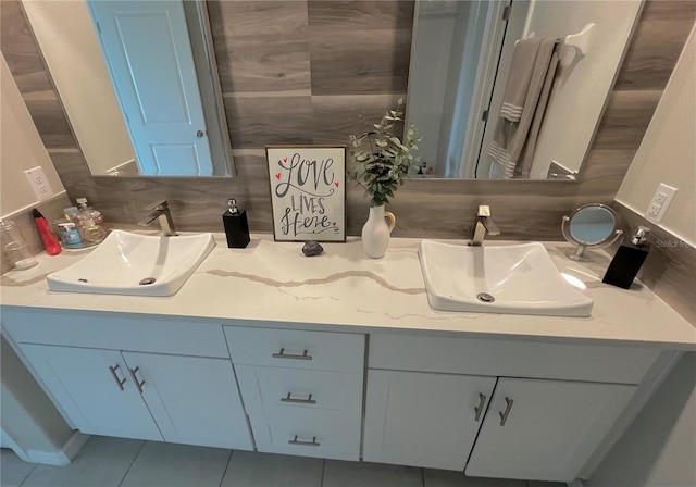 5667 SW 92nd Pl, Ocala, FL 34476 - bathroom with double vanity and tile patterned flooring