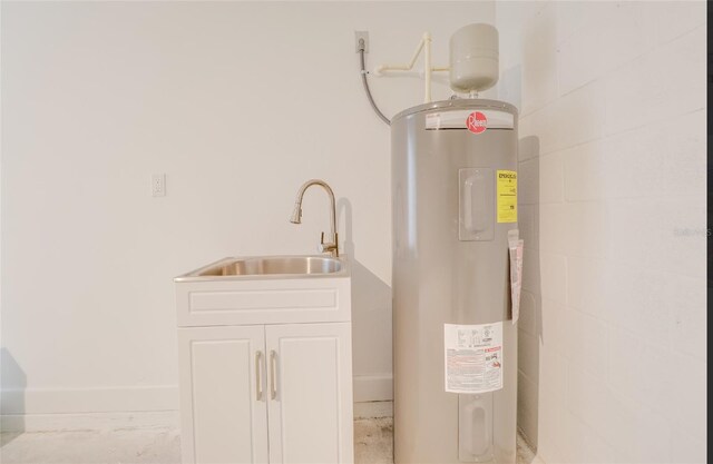400 Marion Oaks Crse, Ocala, FL 34473 - utility room with electric water heater and a sink