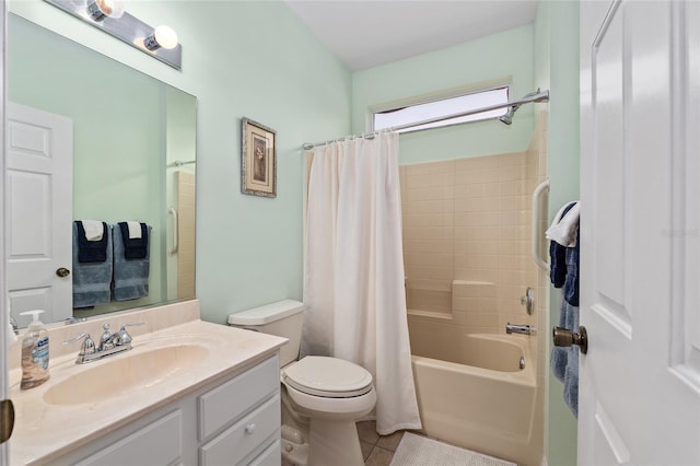 9408 SE 132nd Loop, Summerfield, FL 34491 - full bath featuring toilet, vanity, shower / bath combo with shower curtain, and tile patterned flooring