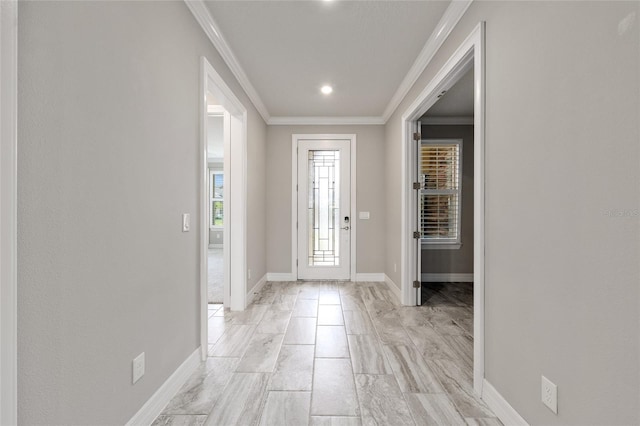 9777 SW 63rd Loop, Ocala, FL 34481 - foyer entrance with ornamental molding, baseboards, and recessed lighting