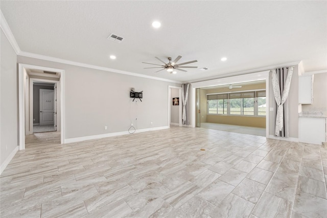 9777 SW 63rd Loop, Ocala, FL 34481 - unfurnished room featuring ceiling fan, crown molding, recessed lighting, and baseboards
