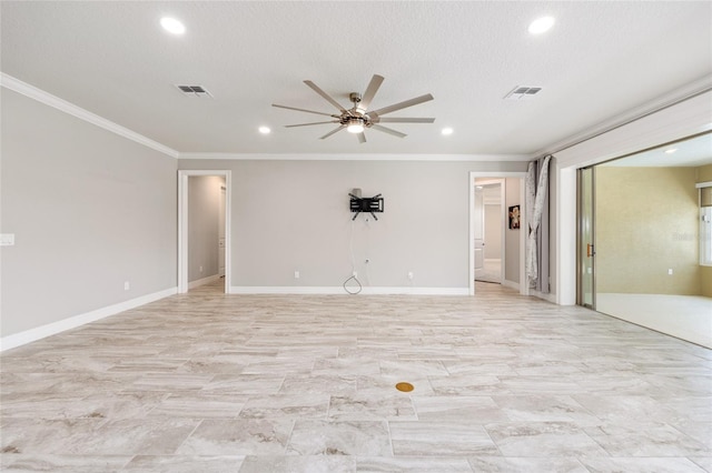 9777 SW 63rd Loop, Ocala, FL 34481 - unfurnished room featuring a ceiling fan, recessed lighting, ornamental molding, and baseboards