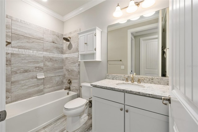 9777 SW 63rd Loop, Ocala, FL 34481 - full bath with toilet, vanity, crown molding, and shower / washtub combination