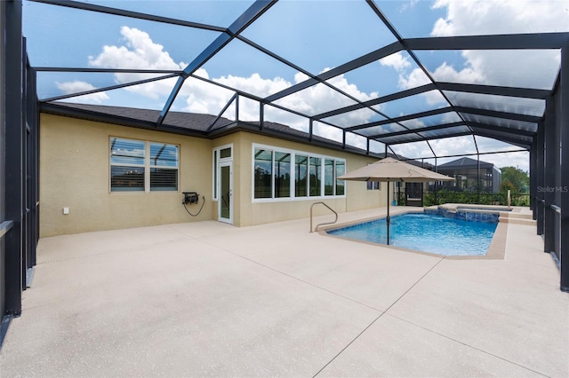 9777 SW 63rd Loop, Ocala, FL 34481 - view of pool featuring a patio area, a pool with connected hot tub, and a lanai