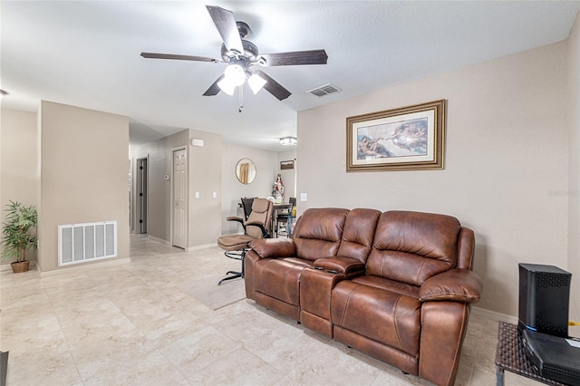 2690 SW 154th Ln, Ocala, FL 34473 - living room featuring a ceiling fan and baseboards