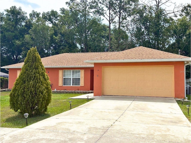 14 Dogwood Drive Radl, Ocala, FL 34472 - single story home featuring stucco siding, concrete driveway, an attached garage, and a front lawn
