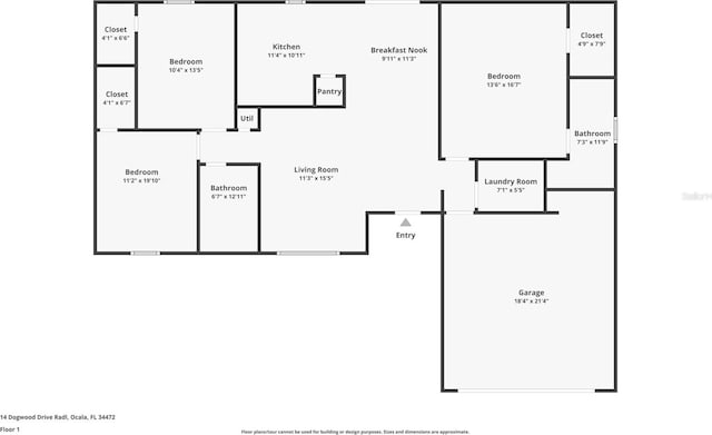 14 Dogwood Drive Radl, Ocala, FL 34472 - property floor plan