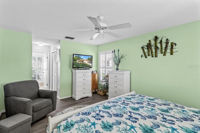 1631 W Dalary Pt Unit 1631, Crystal River, FL 34429 - bedroom featuring wood finished floors, a closet, baseboards, and a ceiling fan