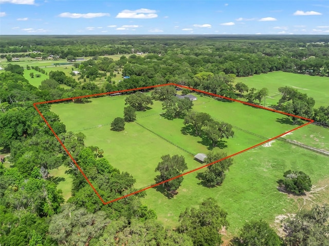 402 SW 127th Pl, Ocala, FL 34473 - aerial view of sparsely populated area with property boundaries highlighted and a forest