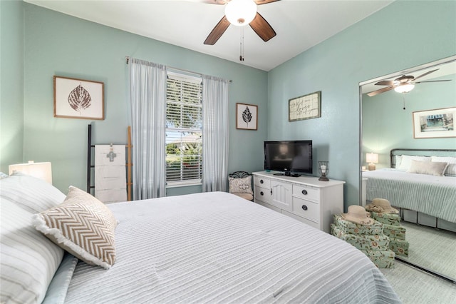 7263 SW 99th Cir, Ocala, FL 34481 - carpeted bedroom with a ceiling fan
