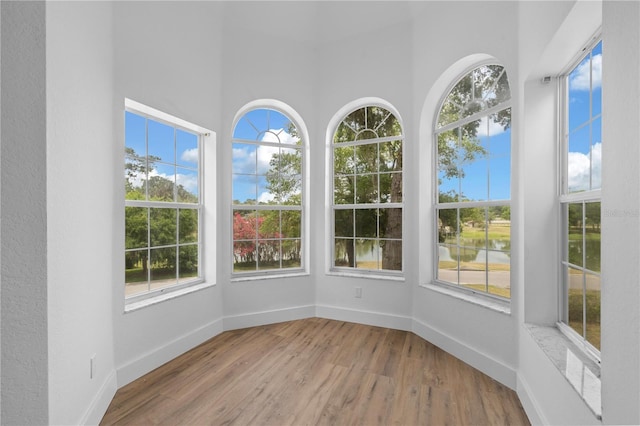 1628 SE 29th Ter, Ocala, FL 34471 - unfurnished sunroom with healthy amount of natural light, wood finished floors, baseboards, and a high ceiling