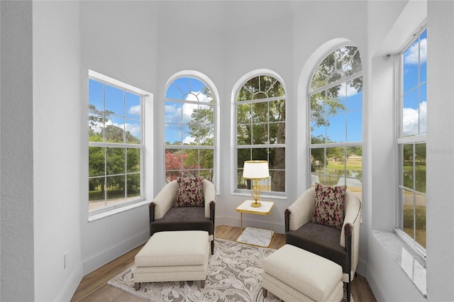 1628 SE 29th Ter, Ocala, FL 34471 - sunroom featuring wood finished floors, a high ceiling, and baseboards