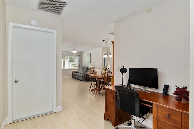 9290 SW 89th Ter Unit D, Ocala, FL 34481 - office with light wood-type flooring, baseboards, and a ceiling fan