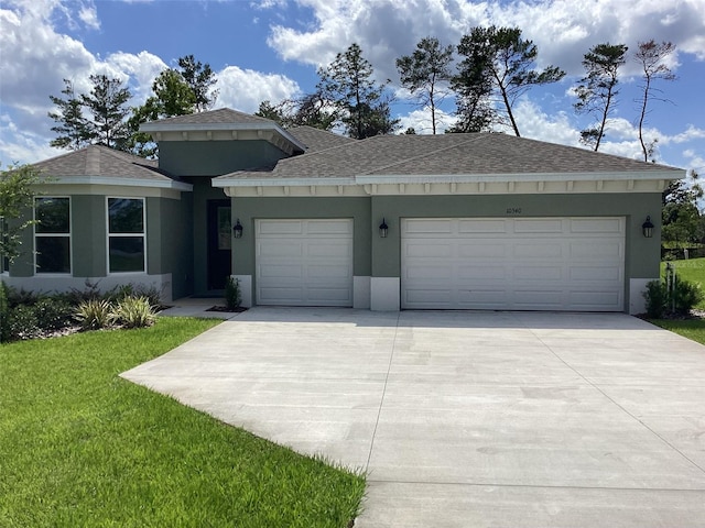 10540 SW 49th Avenue Rd, Ocala, FL 34476 - single story home featuring stucco siding, a garage, driveway, a shingled roof, and a front yard