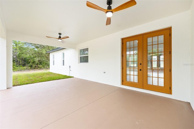 8200 SW 125th Court Rd, Dunnellon, FL 34432 - view of patio with french doors and ceiling fan
