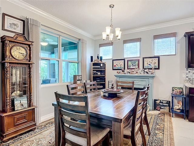 9237 SW 60th Terrace Rd, Ocala, FL 34476 - dining space with a chandelier and crown molding