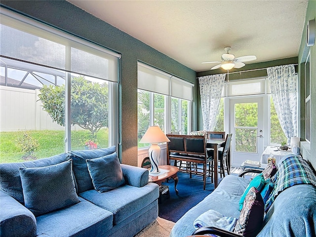 9237 SW 60th Terrace Rd, Ocala, FL 34476 - sunroom with a textured ceiling and carpet floors