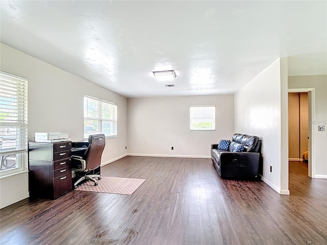 1520 NE 17th Ave, Ocala, FL 34470 - home office with dark wood-style floors and baseboards